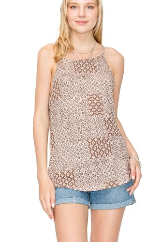 Women's Tank Casual Halter Spaghetti Strap Flowy Printed Vest Shirts Sleeveless Summer Tee Blouses