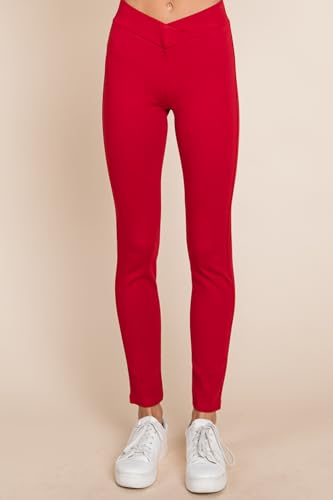 MINT PLUS PINK Womens Yoga Gym Dress Pants - Stretch Workout Crossover V Back Leggings for Women Crossover High Waisted Pants