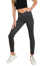 MINT PLUS PINK Womens Yoga Gym Dress Pants - Stretch Workout Crossover V Back Leggings for Women Crossover High Waisted Pants