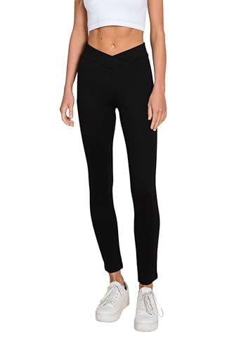 MINT PLUS PINK Womens Yoga Gym Dress Pants - Stretch Workout Crossover V Back Leggings for Women Crossover High Waisted Pants