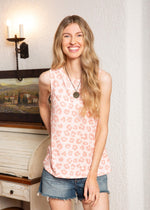 MINT PLUS PINK Women's Summer Loose Tank Sleeveless Animal Print Pattern Crew Neck Tunic Blouse Camisole Top