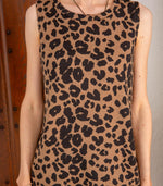 MINT PLUS PINK Women's Summer Loose Tank Sleeveless Animal Print Pattern Crew Neck Tunic Blouse Camisole Top