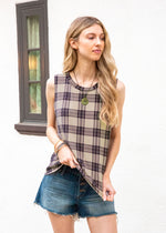 MINT PLUS PINK Women's Summer Loose Tank Sleeveless Animal Print Pattern Crew Neck Tunic Blouse Camisole Top