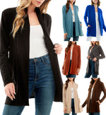 Women's Casual Lightweight Open Front Cardigan and Soft Basic Drape Long Sleeve Sweater Coat (S-3XL)