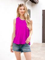 MINT PLUS PINK_Women's Summer Loose Tank Sleeveless Animal Print Pattern Crew Neck Tunic Blouse Camisole Top