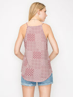 Women's Tank Casual Halter Spaghetti Strap Flowy Printed Vest Shirts Sleeveless Summer Tee Blouses