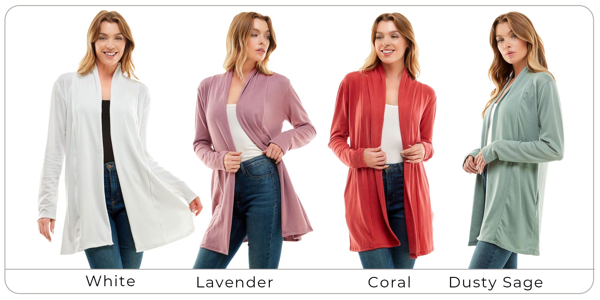 Women's Casual Lightweight Open Front Cardigan and Soft Basic Drape Long Sleeve Sweater Coat (S-3XL)
