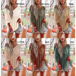 V-Neck Half Sleeves Loose Summer Sweater and Lightweight Knitted Shirts Pullover