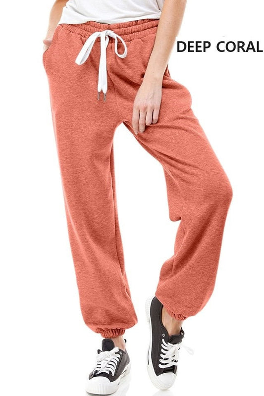 Women's High Waisted Sporty Gym Athletic Fit Jogger Sweatpants and Loose fit Lounge Trousers