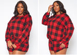 Red and Black Casual Pajamas, Comfort Fit Set,Relaxed Checkered Set,Leisure Plaid Pj,bridesmaid pajama set,Spring Warmth pj set,Loungewear