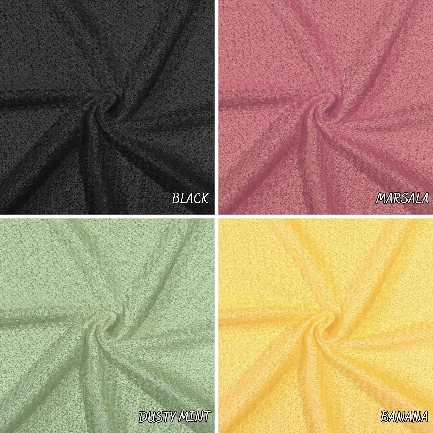 WAFFLE-P/D fabric. Solid Color Pattern Textured Fabric.| sweater fabric | polyester | knit fabric | fabric by the yard