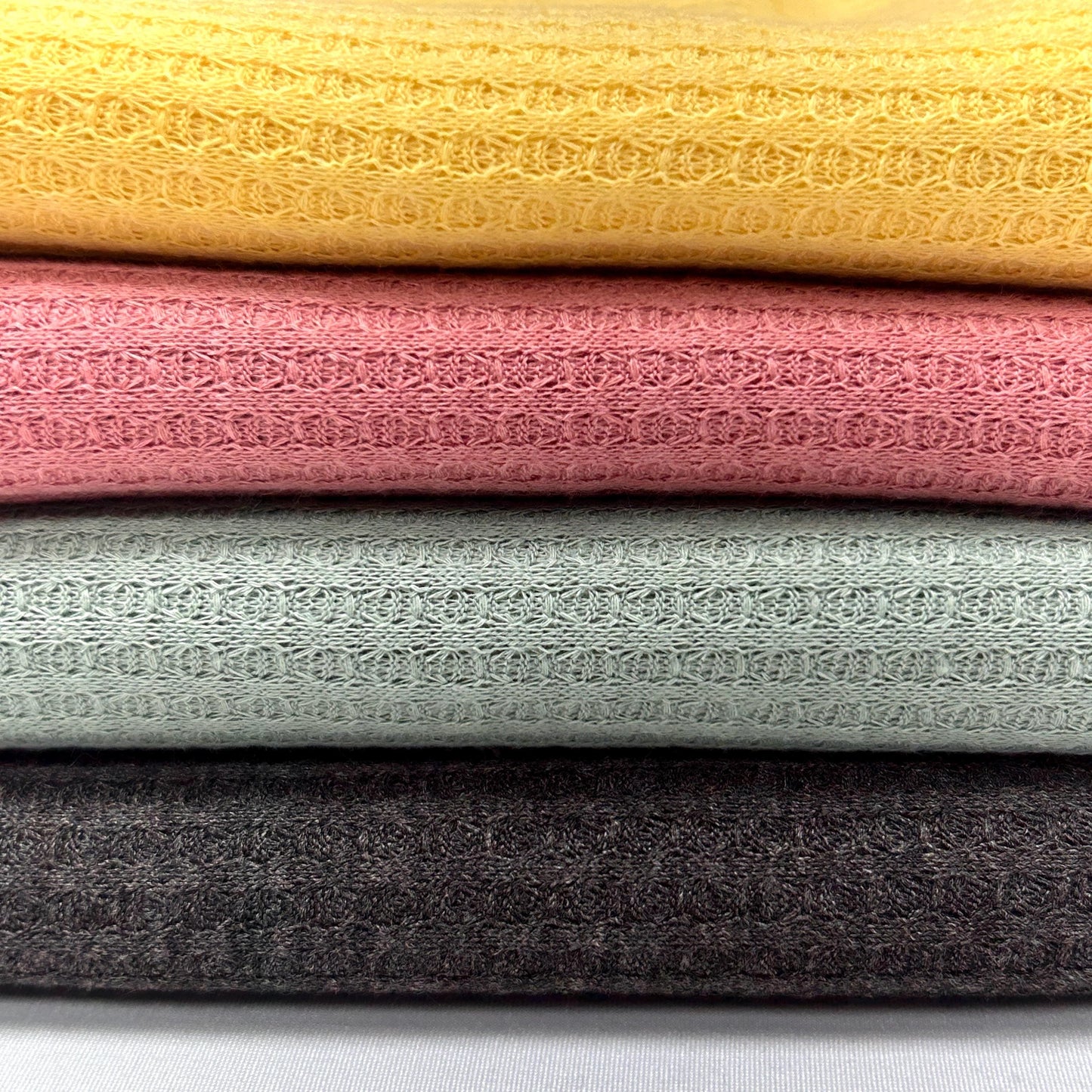 WAFFLE-P/D fabric. Solid Color Pattern Textured Fabric.| sweater fabric | polyester | knit fabric | fabric by the yard