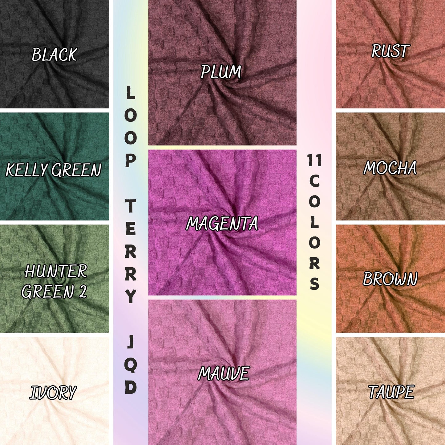 Loop Terry JQD fabric. soft Fabric by yard. Solid color. towels, robes, Cleaning cloths. baby fabric. /CK