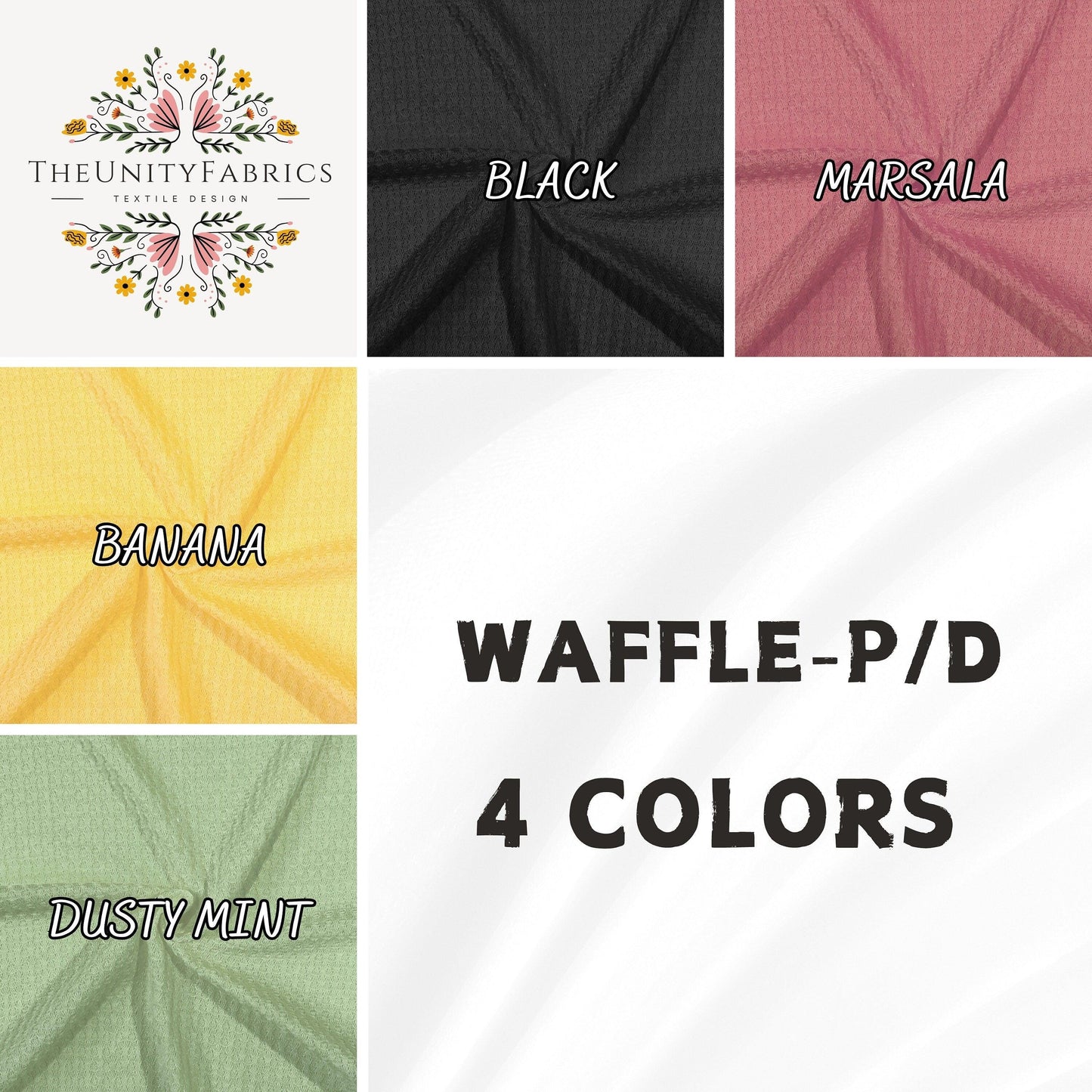 WAFFLE-P/D fabric. Solid Color Pattern Textured Fabric.| sweater fabric | polyester | knit fabric | fabric by the yard