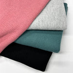 Waffle NET KNIT Brushed Fbric. hacci fall fabric Solid Color Pattern Textured Fabric by the yard.