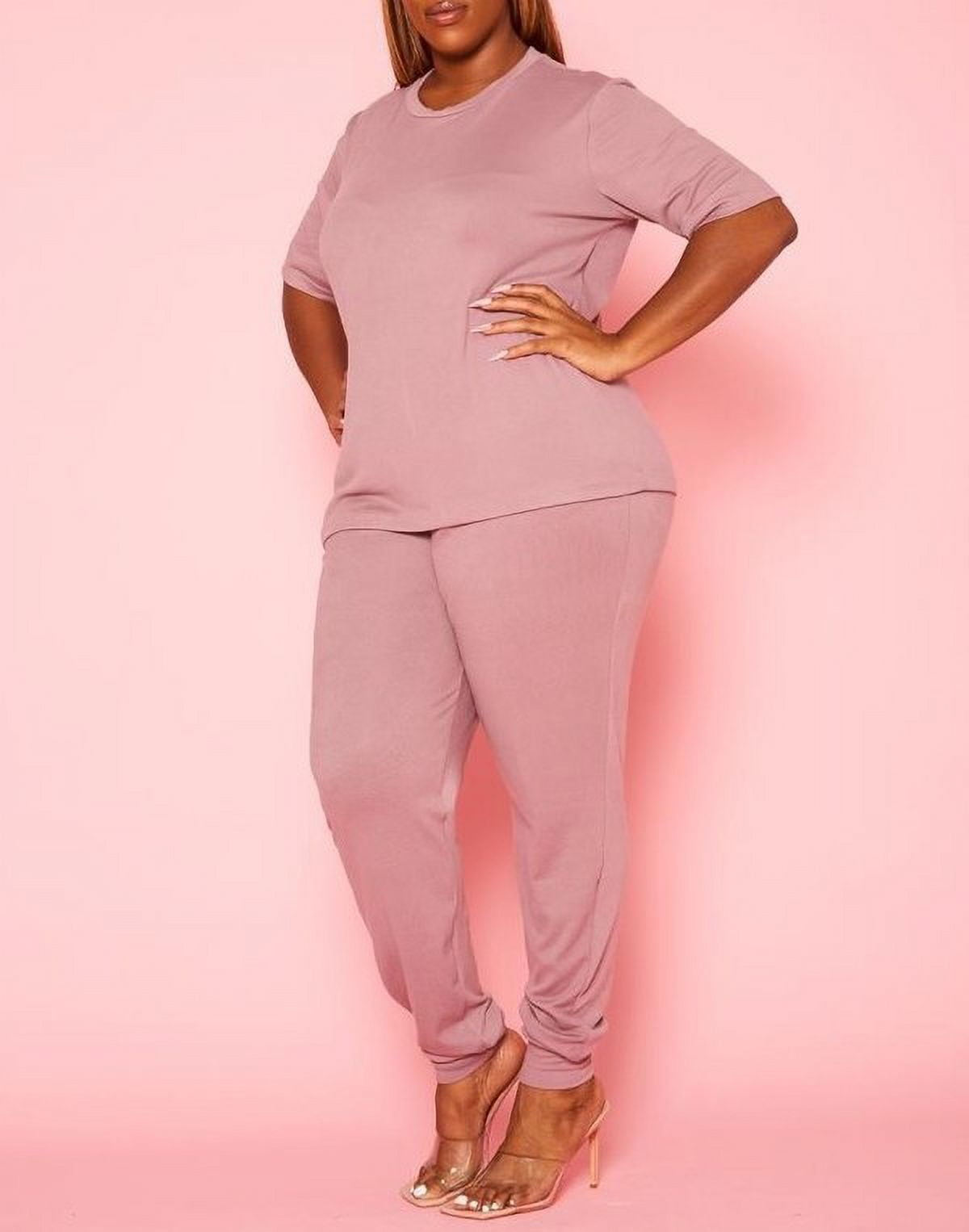 Mint Plus Pink - Comfortable Round Neck Half Sleeve Jogger Pants Set