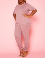 Mint Plus Pink - Comfortable Round Neck Half Sleeve Jogger Pants Set