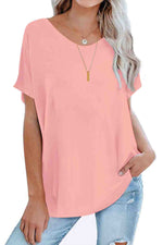 Womens Oversized Tops Crew Neck Short Sleeve T Shirts