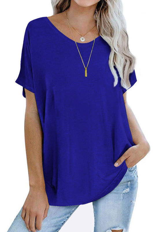 Womens Oversized Tops Crew Neck Short Sleeve T Shirts