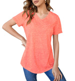 Womens Short Sleeve V Neck Tops