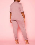 Mint Plus Pink - Comfortable Round Neck Half Sleeve Jogger Pants Set