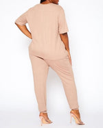 Mint Plus Pink - Comfortable Round Neck Half Sleeve Jogger Pants Set